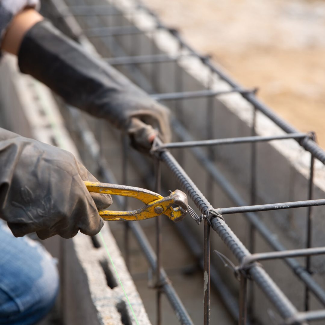steel bar on site of construction